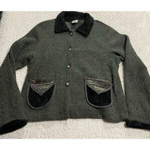 Odile Sweater Jacket Women's Size Small Long Sleeve Button Closure Knit Green